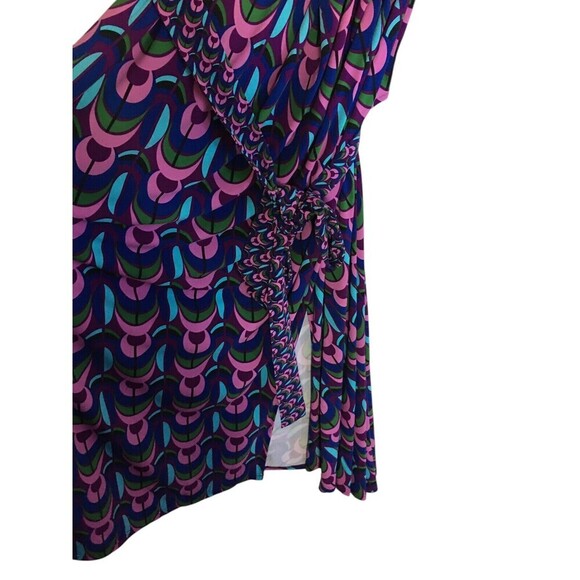 Leota Dress Women's Size 1X Purple Multicolor Geometric Pattern Long Sleeve - Picture 4 of 9